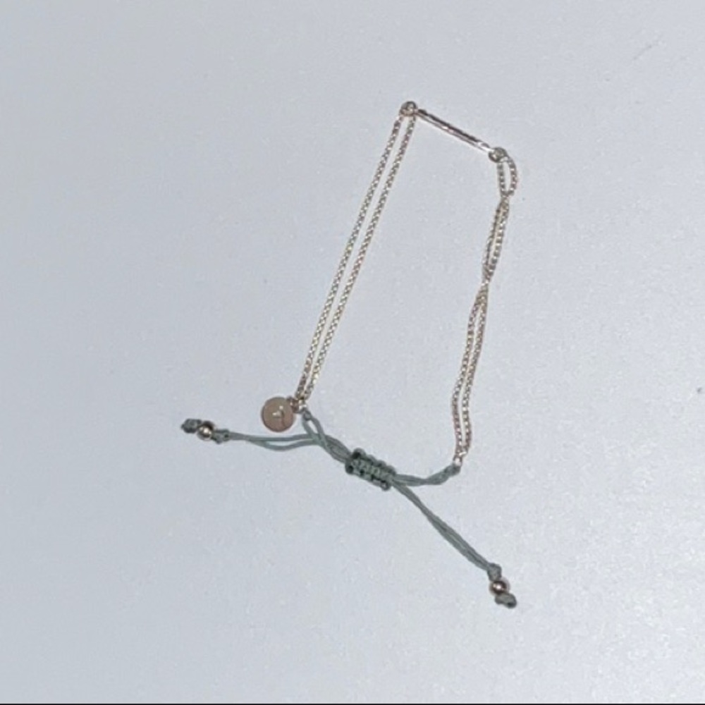 Stella & Dot Petite Bracelet Silver Tone Metal Narrow Bar With Sparkly Stones
